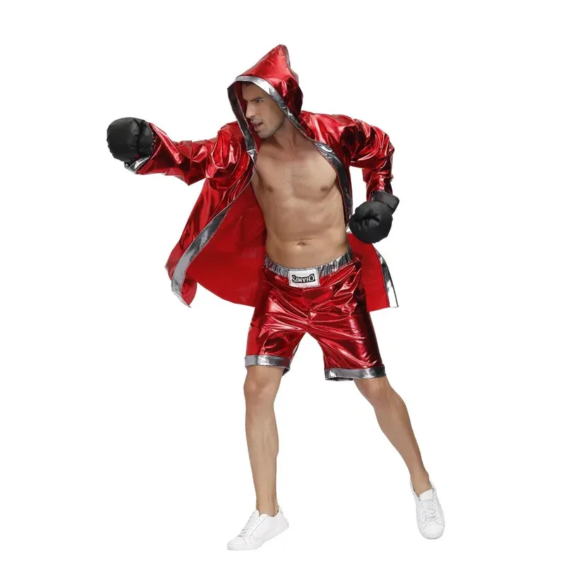 

DY20Big-Size Adult Boxer Costumes Halloween Nightclub Couples Stage Performance Costumes King Of Boxing25