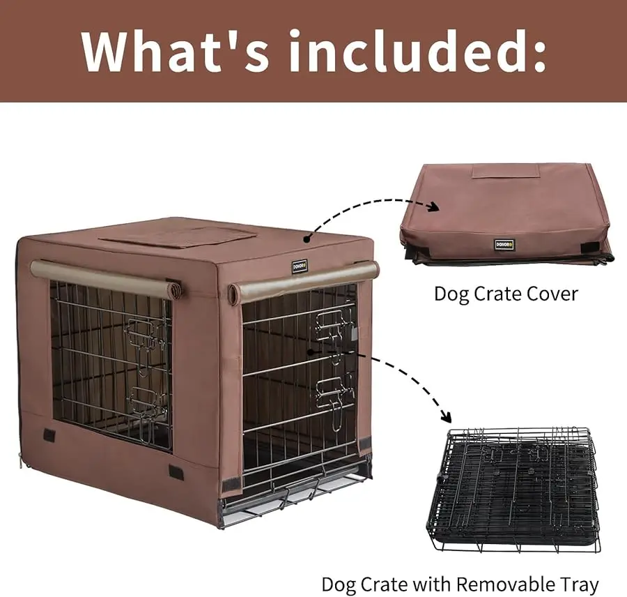 

Dog Crates for Small Size Dogs Indoor Double Door Dog Kennels & Houses for Puppy and Cats, Collapsible Metal Contour Dog Cages (