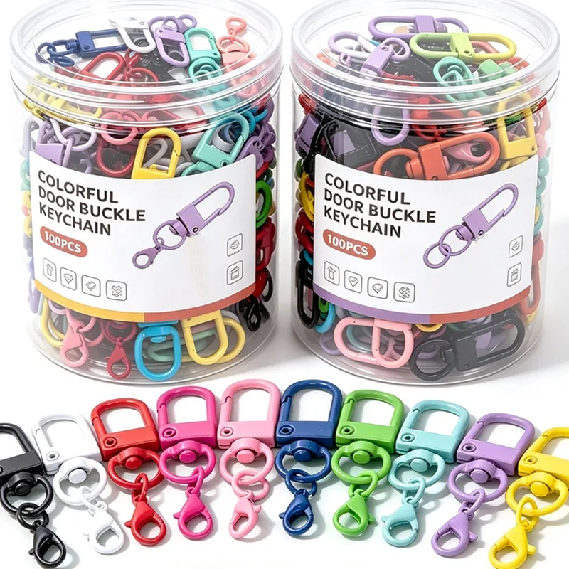 Colorful Keychain Clasp Hardware Metal Swivel Lobster Clasp Key Ring Connector DIY Jewelry Accessory Bag Charm Pendant Supplies