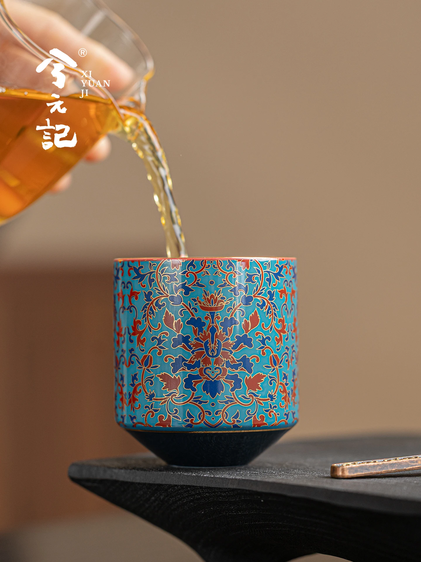 Painting Interlock Branch Ceramic Cup Single Household High-End Tea Enamel