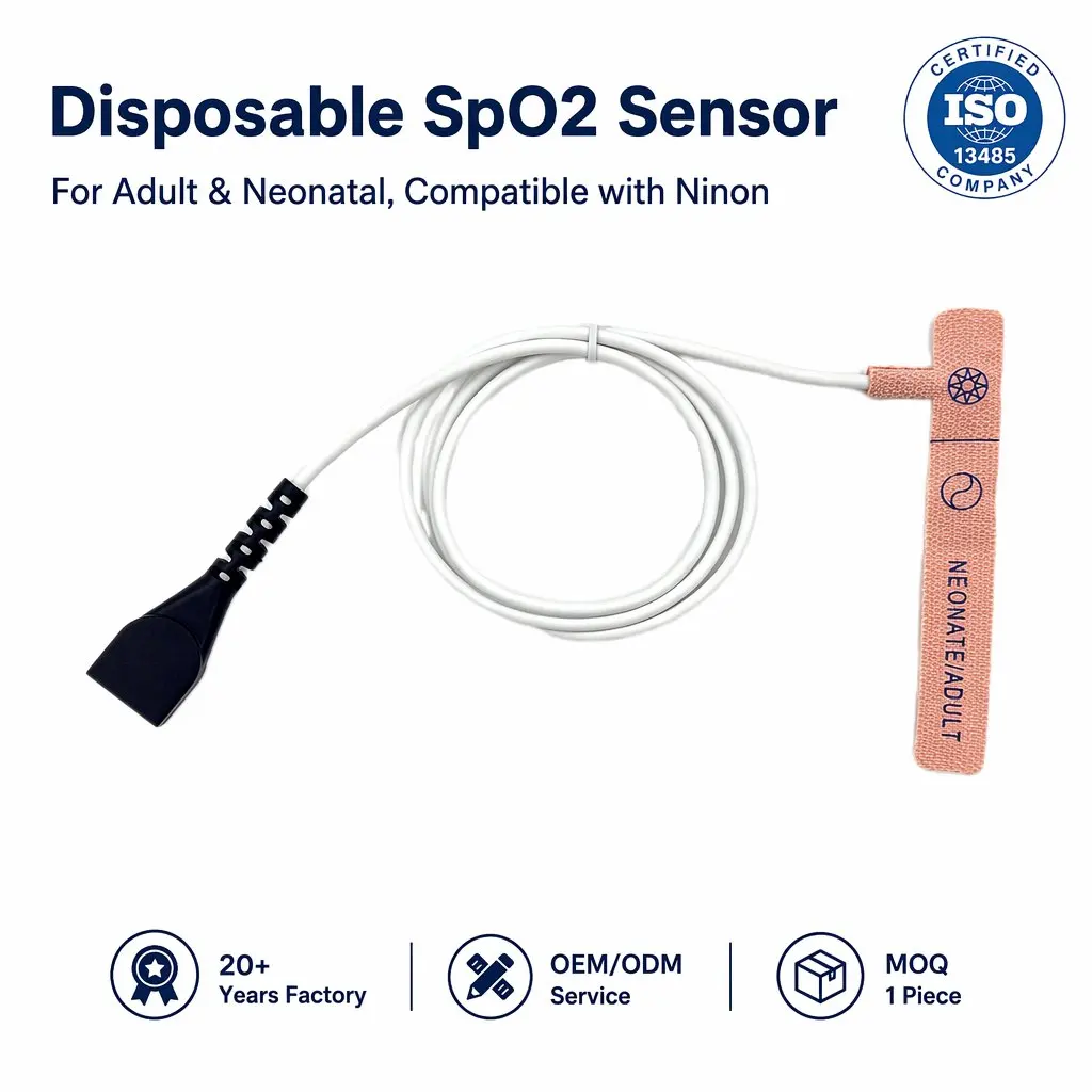 5PCS SpO2 Sensor - Infant Disposable PVC - Model ZDS013