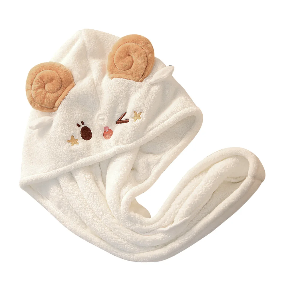 

Cute Animal Print Hair Dry Towel 25x63cm Fast Absorbent Bath Cap Coral Fleece Lightweight Travel Size Water Absorption