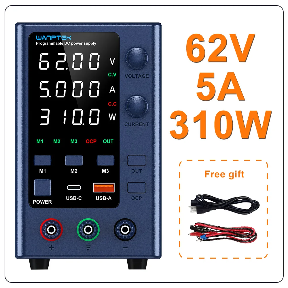 Wanptek DC-Labor-Netzteil, 30 V, 60 V, 120 V, einstellbarer Spannungsregler, voreingestellter Spannungsstrom, Doppeleingangsspannung, 220 V/110 V
