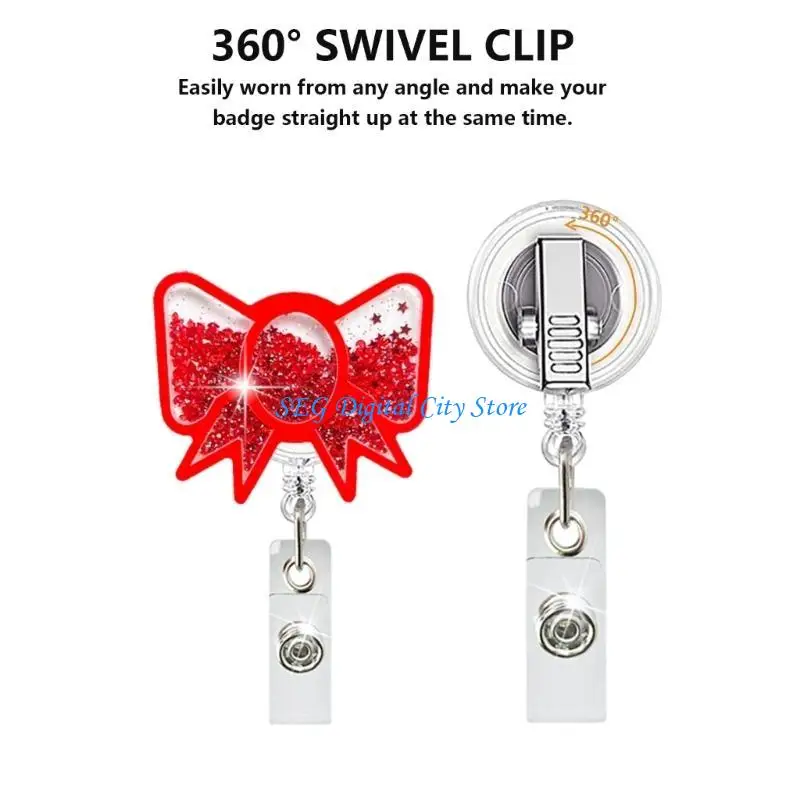 U75B 3/8 Uds soporte Navidad con Clip cocodrilo giratorio, soporte acrílico carrete retráctil