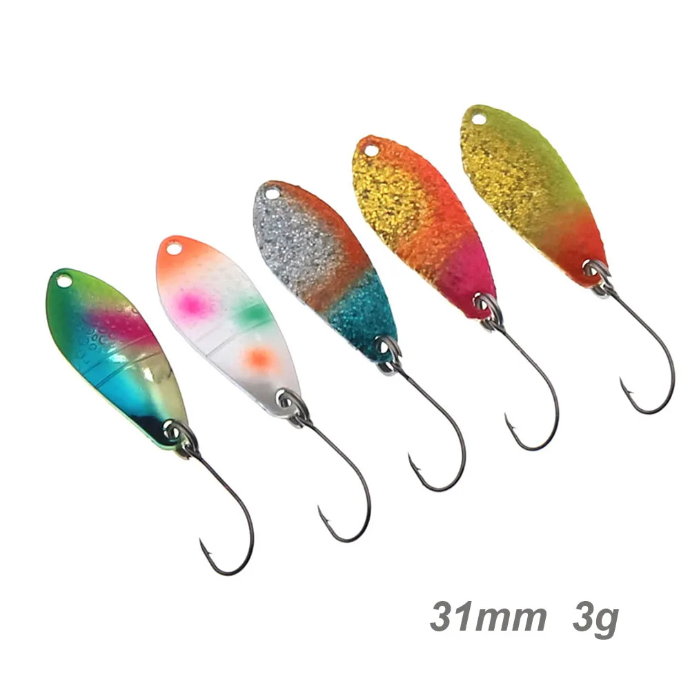 FISHING SPOON  Trout  Spoon Bait  3g 31mm Copper Stream Metal Fishing Lure For Trout Chub Perch Salmon