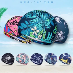 Fashion Figured Printed Swimming Cap Mesh Cloth Breathable Men Women Quick Drying Swim Hat Beach Pool Accessories