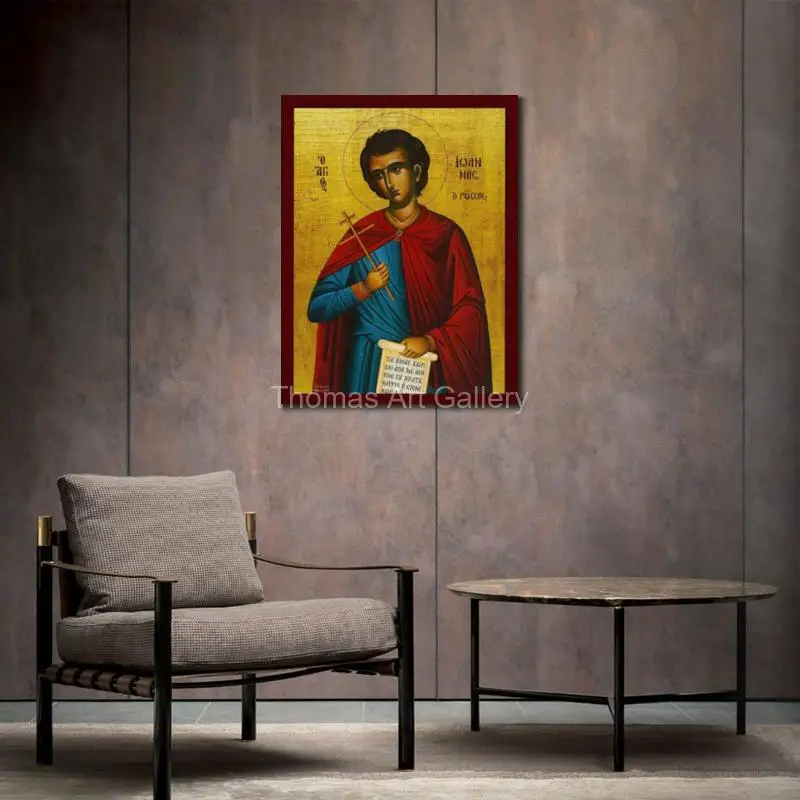 Greek Orthodox Saint Lydia Icon Canvas Print HD Byzantine Art Large Religious Wall Decor for Prayer Corner Office Christian Gift