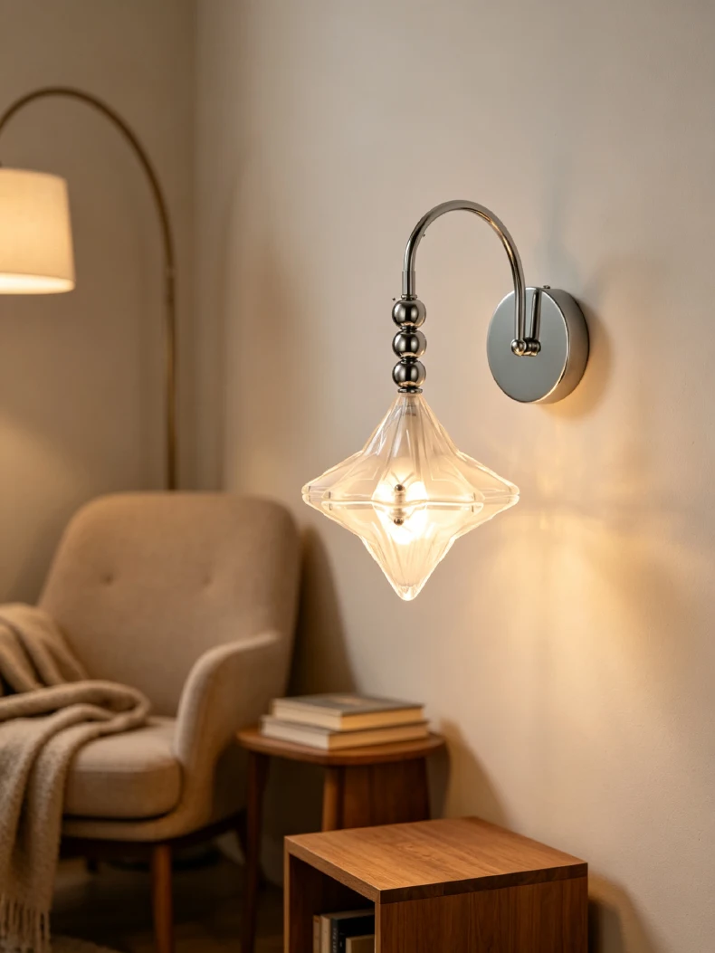 French Medieval Star Wall Lamp Bedroom Bedside Light Retro
