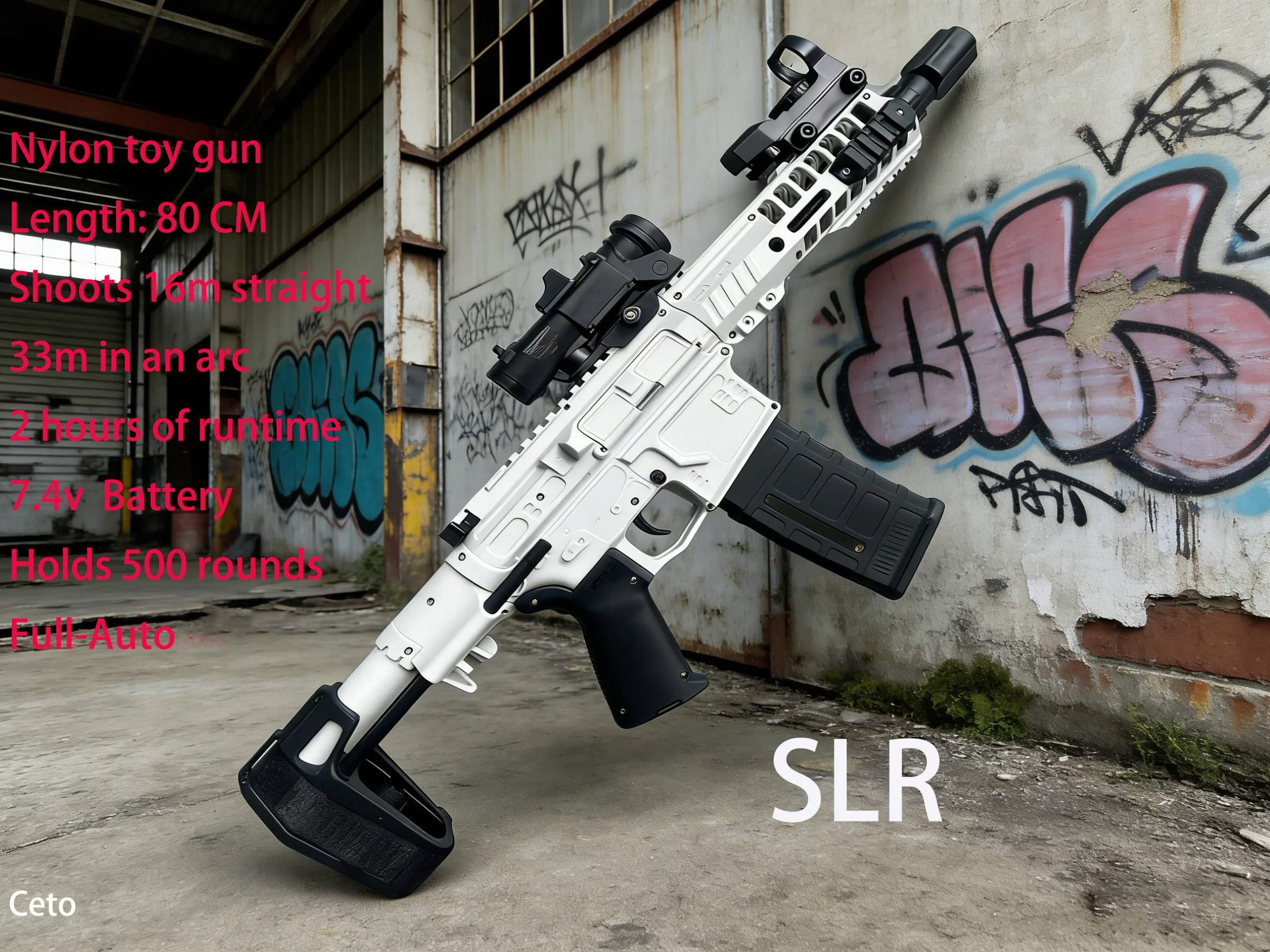 Durable Nylon Material Full Auto Gel Ball Blaster SLR Large Size High Capacity Outdoor Shooting Game Toy for Teens and Adults