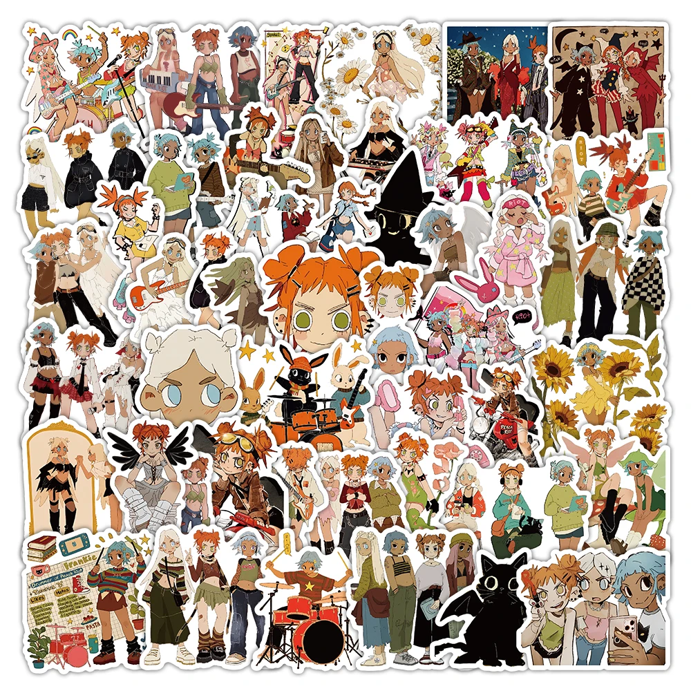 

50/100PCS Cute Cartoon Anime Graffiti Stickers Water Cup Desktop Computer Stationery Notebook Decorative Stickers