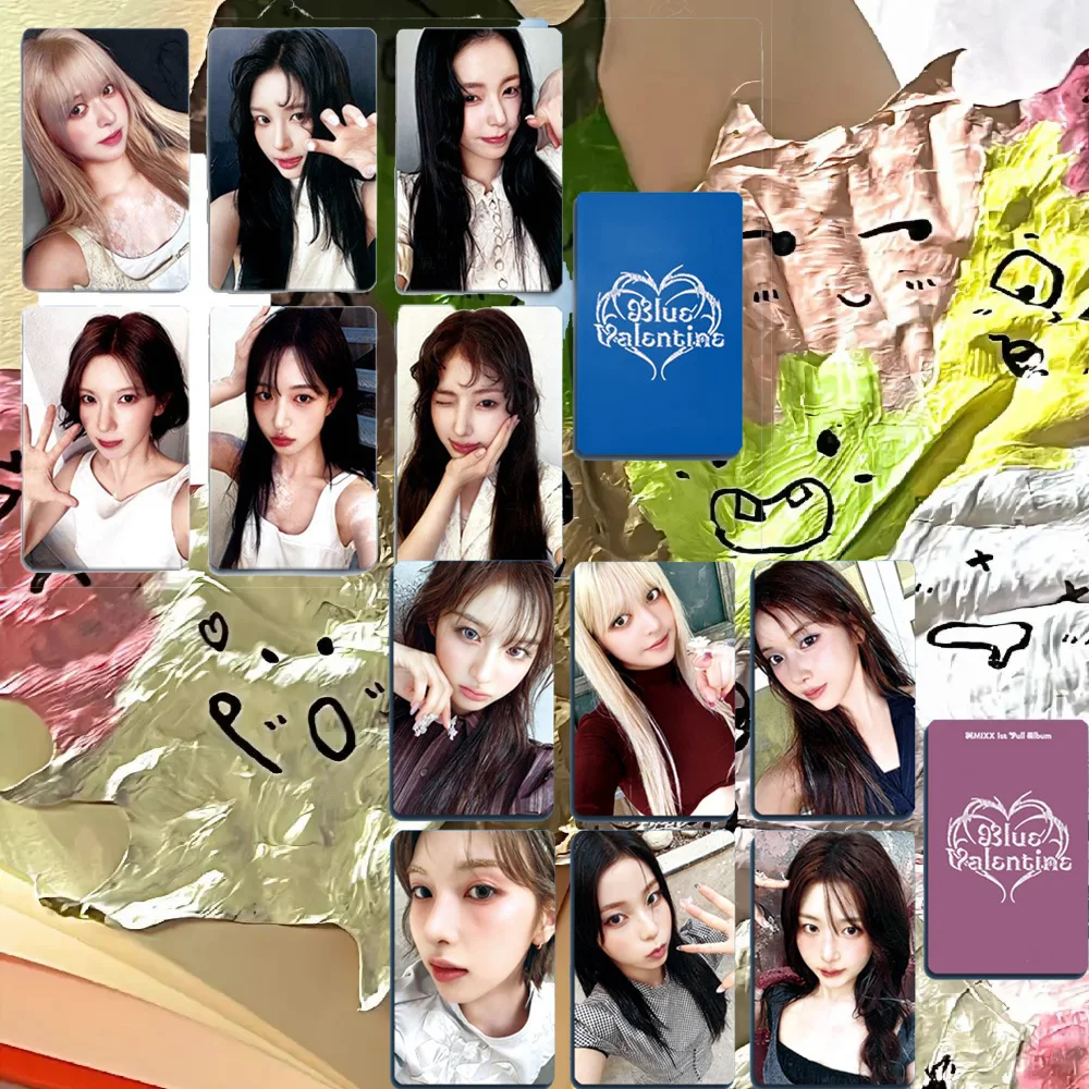 

Kpop NMIXX Новый альбом Синий Валентин Фотокарта Высокое качество INS Стиль Двусторонняя печать ЛОМО-карта HAEWON SULLYOON JIWOO Подарок