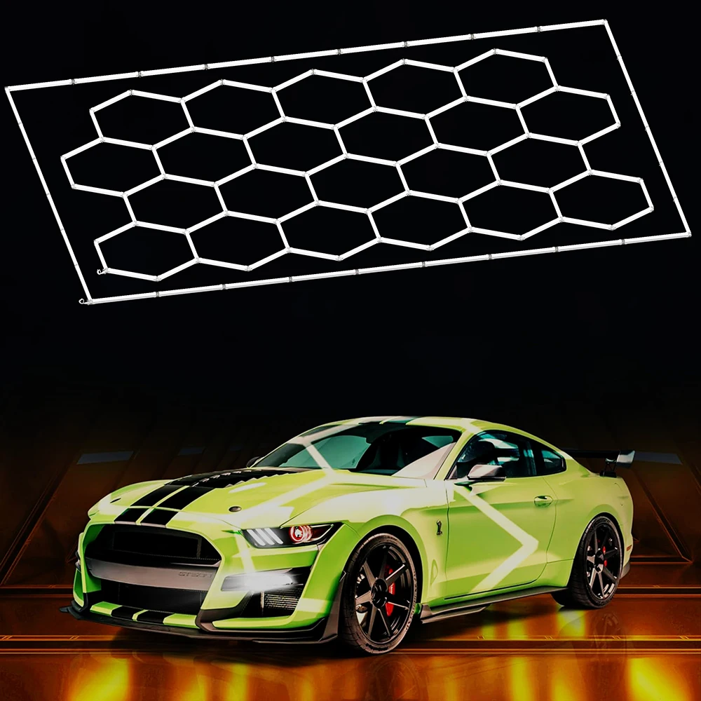 

ZK30 110V-240 Honeycomb Hexagon Ceiling Lamp Car Lighting For Garage Hexagon Led Light for Auto Detailing Wash Beauty Station