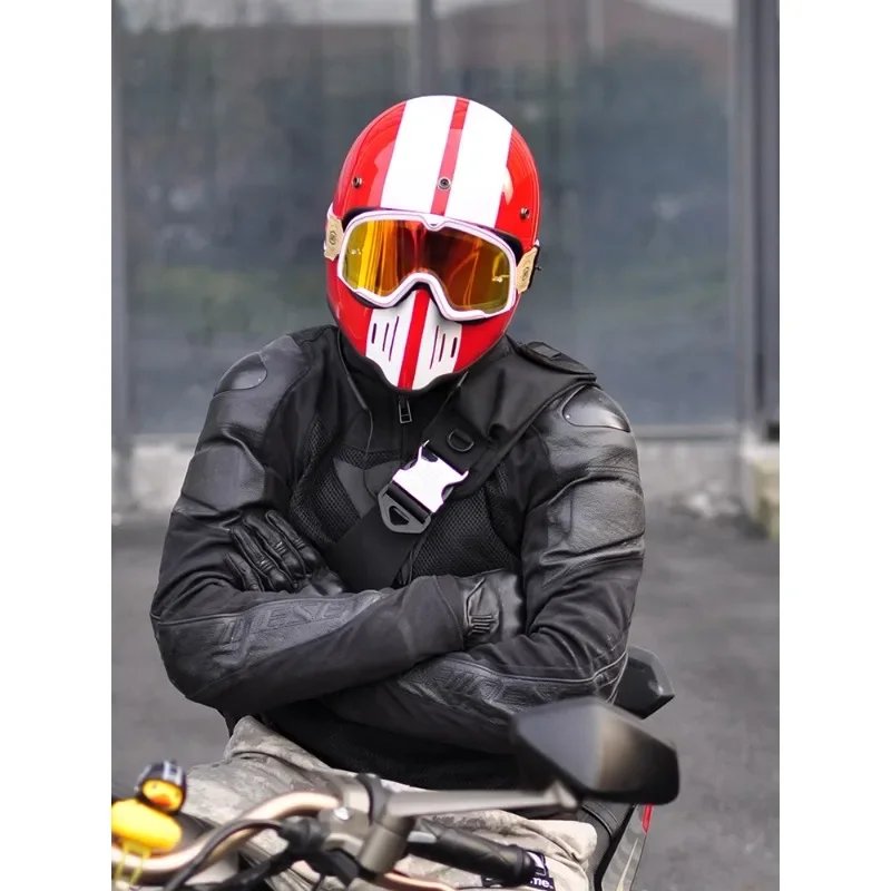 

Internet Celebrity Modified Retro Helmet Safety Fiberglass Moto3