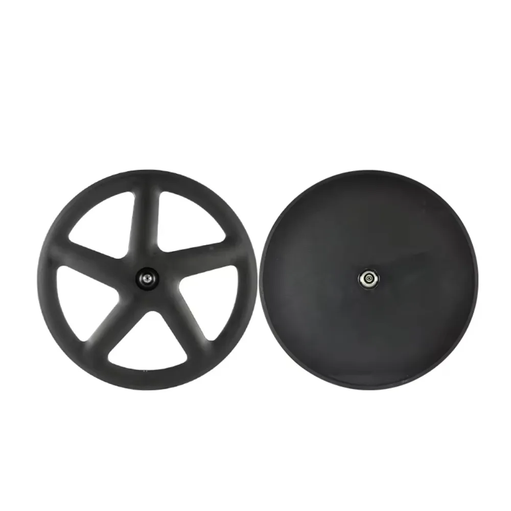 Ultralight 700C Carbon Bike Wheels Track Bike Fixed Gear 88mm  Disc Brake 3 Spoke Road V Brake Road Clincher Wheelset