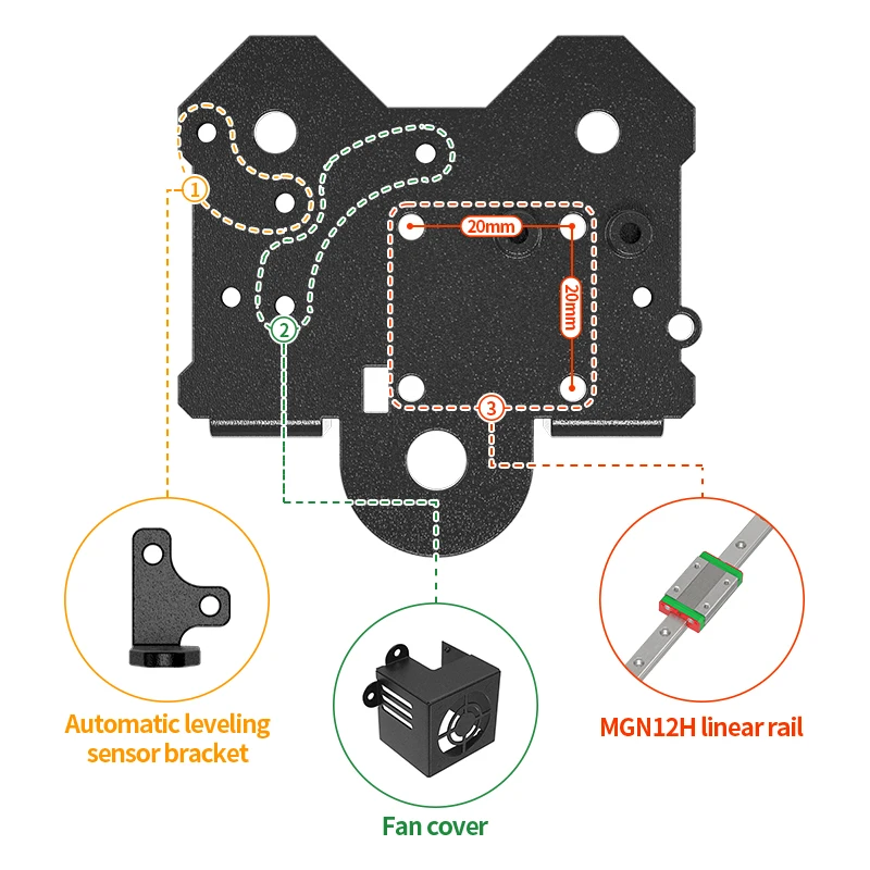 3D Printer Parts X Axis MK8 Linear Rails Extruder Direct Drive Ender3 Upgrade Kit Backplane Bracket Upgrade Kit For Ender 3/Cr10