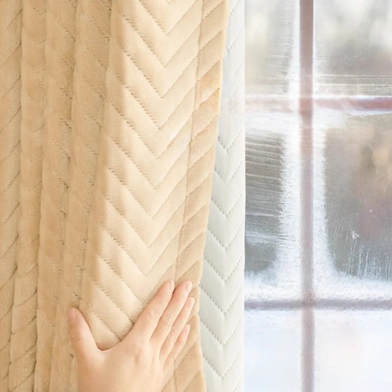 1Pcs Modern Luxury Chevron Pattern Blackout Curtains for Bedroom and Living Room