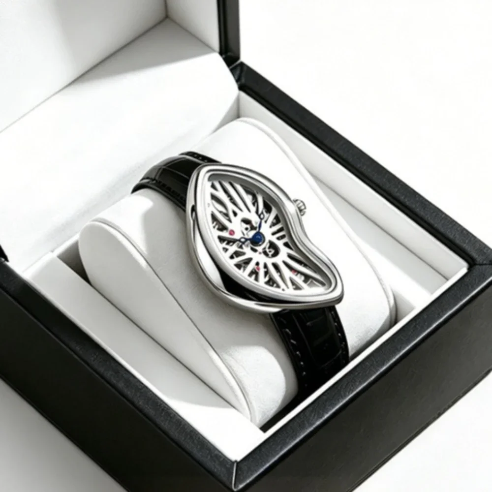 Cutout Quartz Watch Mens Y2k Dial Twisted Case Hot Sell Alien Special Ellipse Creative Fashion Unique Men Watch Clock Reloj