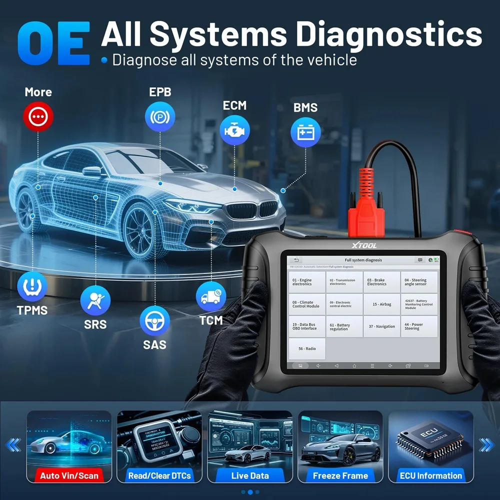XTOOL IP900 Bi-Directional Diagnostic Tools FCA Support OBD2 Scan Tool ECU Coding OBD2 Scanner Cars Diagnostic Machine