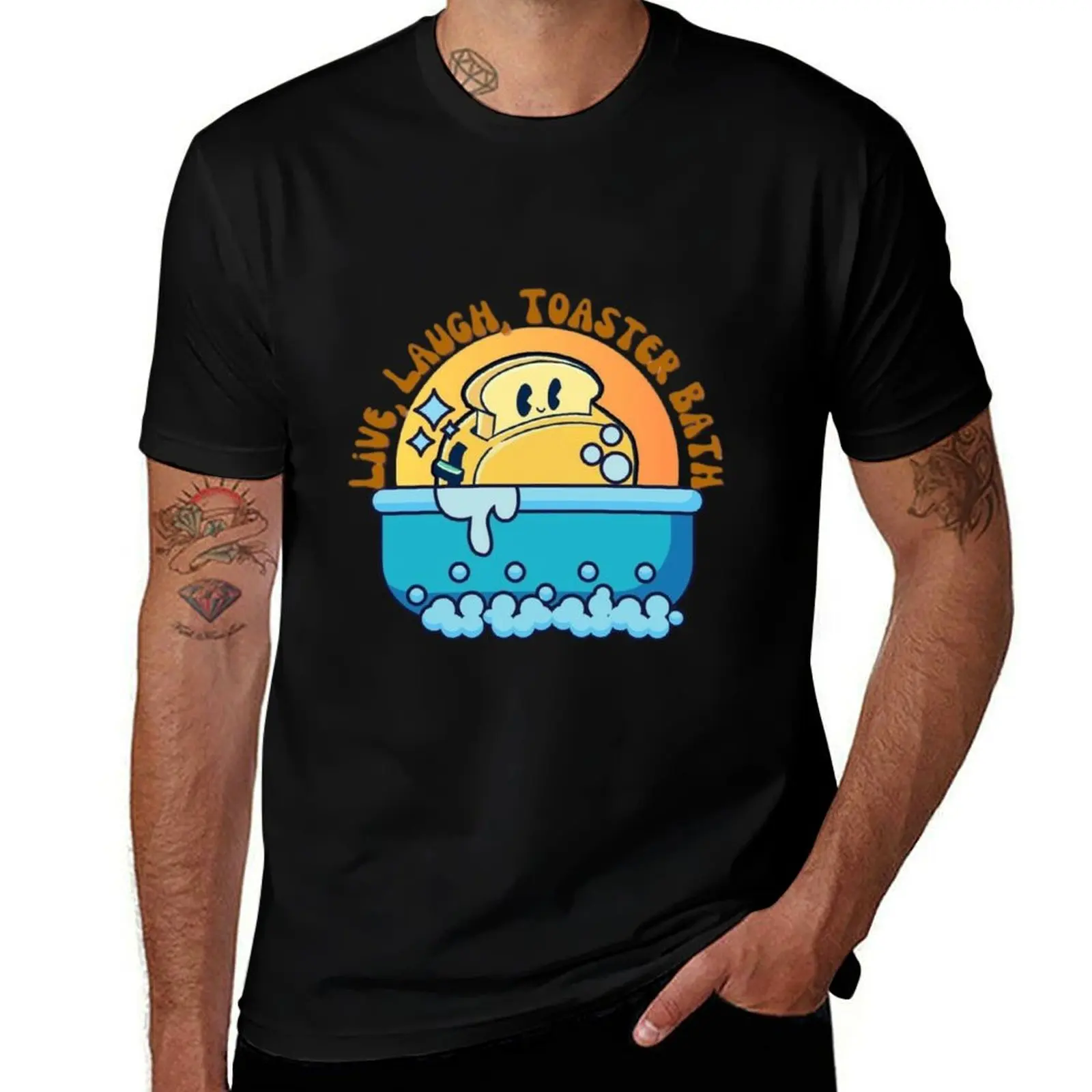 Live, Laugh, Toaster Bath T-Shirt Casual Daily Outfit T-Shirt