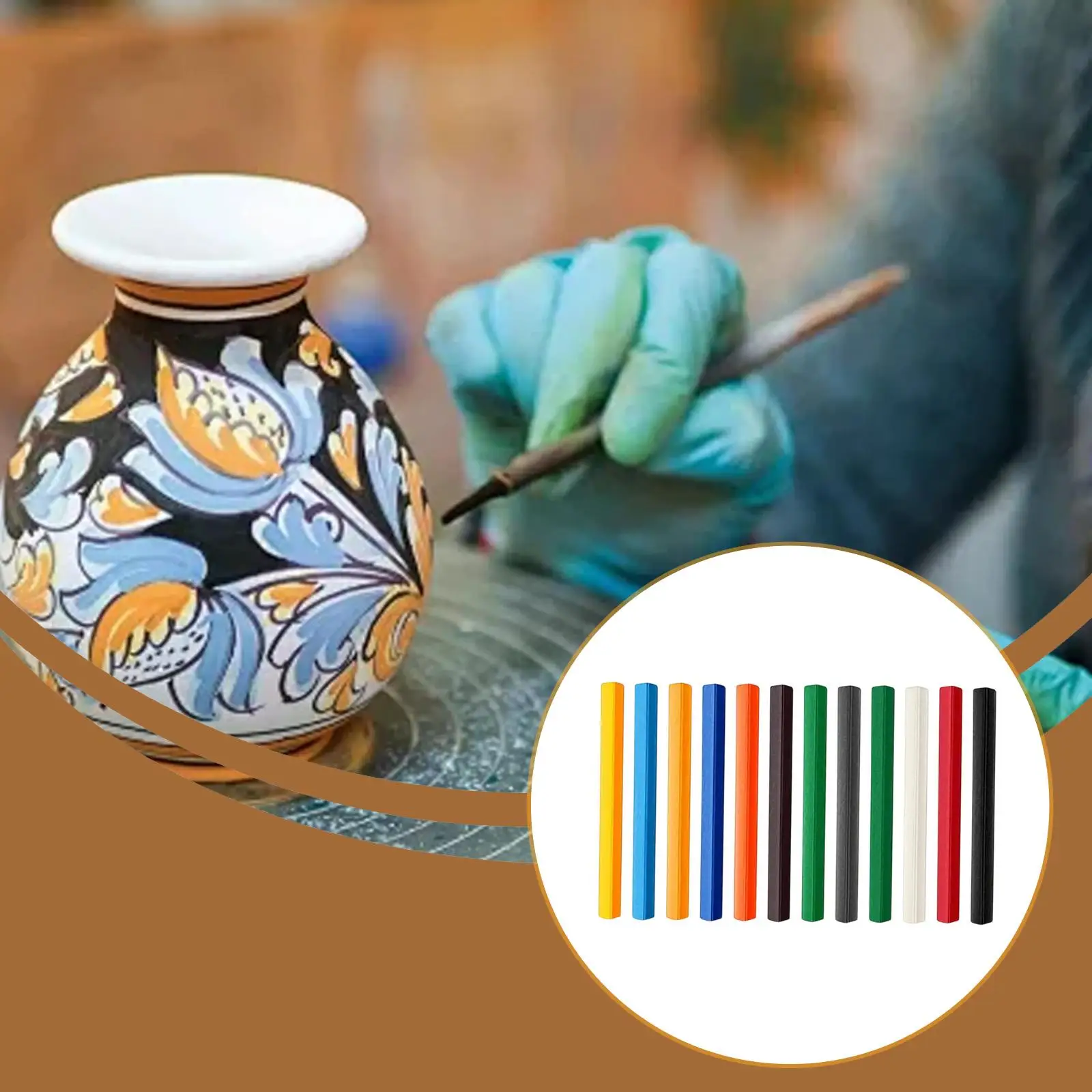 

12 Pieces Underglaze Decorating Crayons Set 12 Color Coloured Crayon Drawing Crayon for Boys Girls Kids Children Graffiti Gifts
