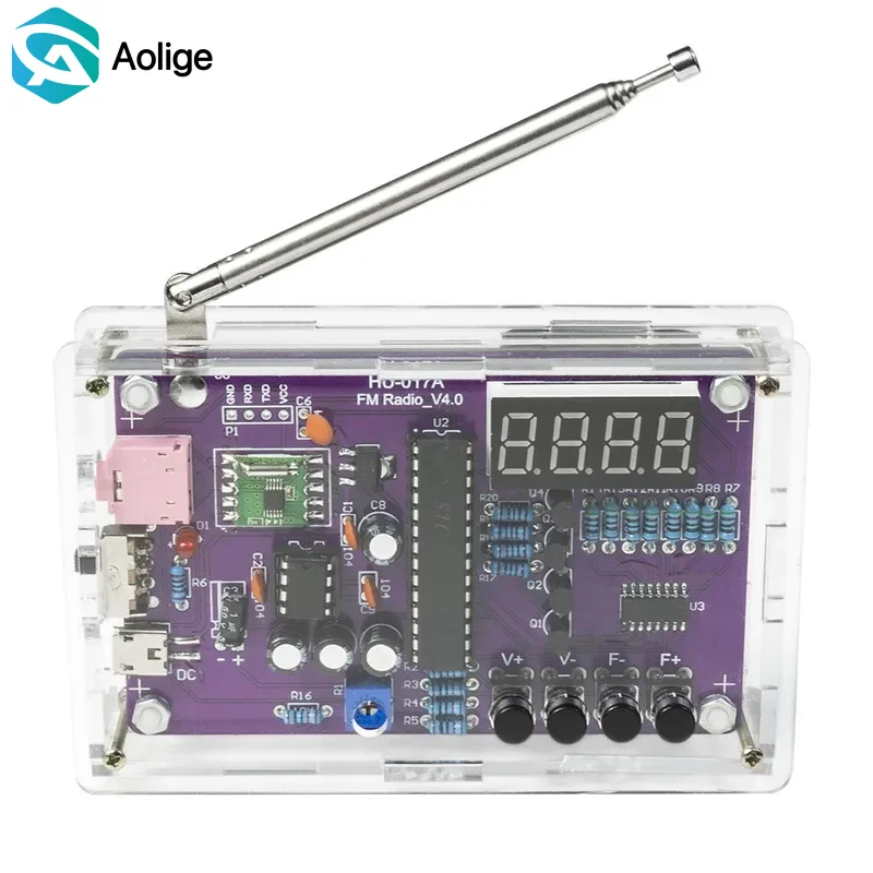 

DIY FM Radio Kit - 87-108MHz Adjustable Frequency, Digital Display, RDA5807S Chip