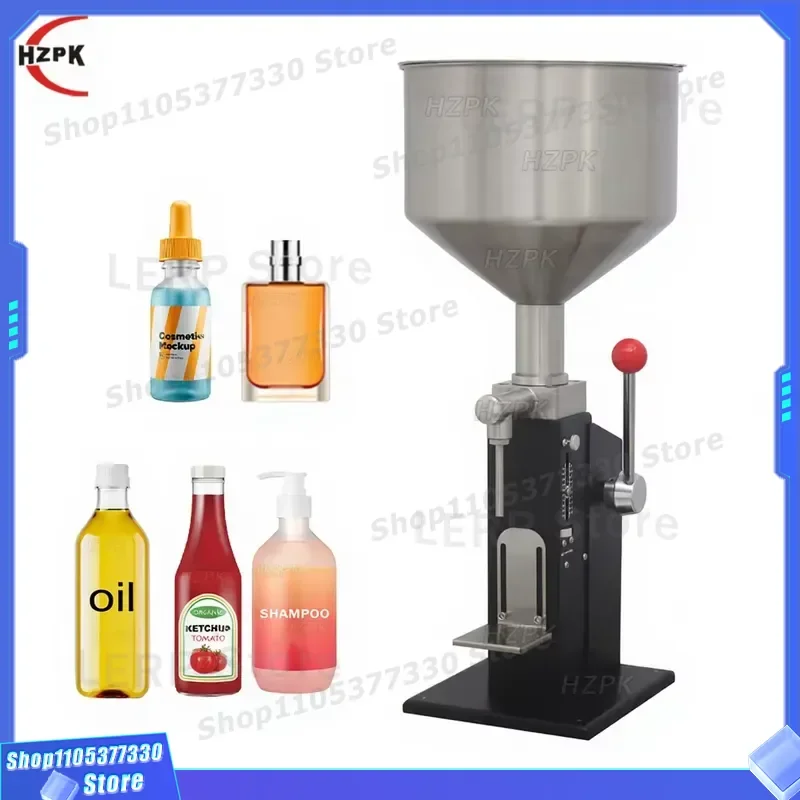 Manual Perfume Filling Machine for Shampoo Cosmetics Honey Sauce Bottle Liquid Dispenser HZPK Small Scale Production
