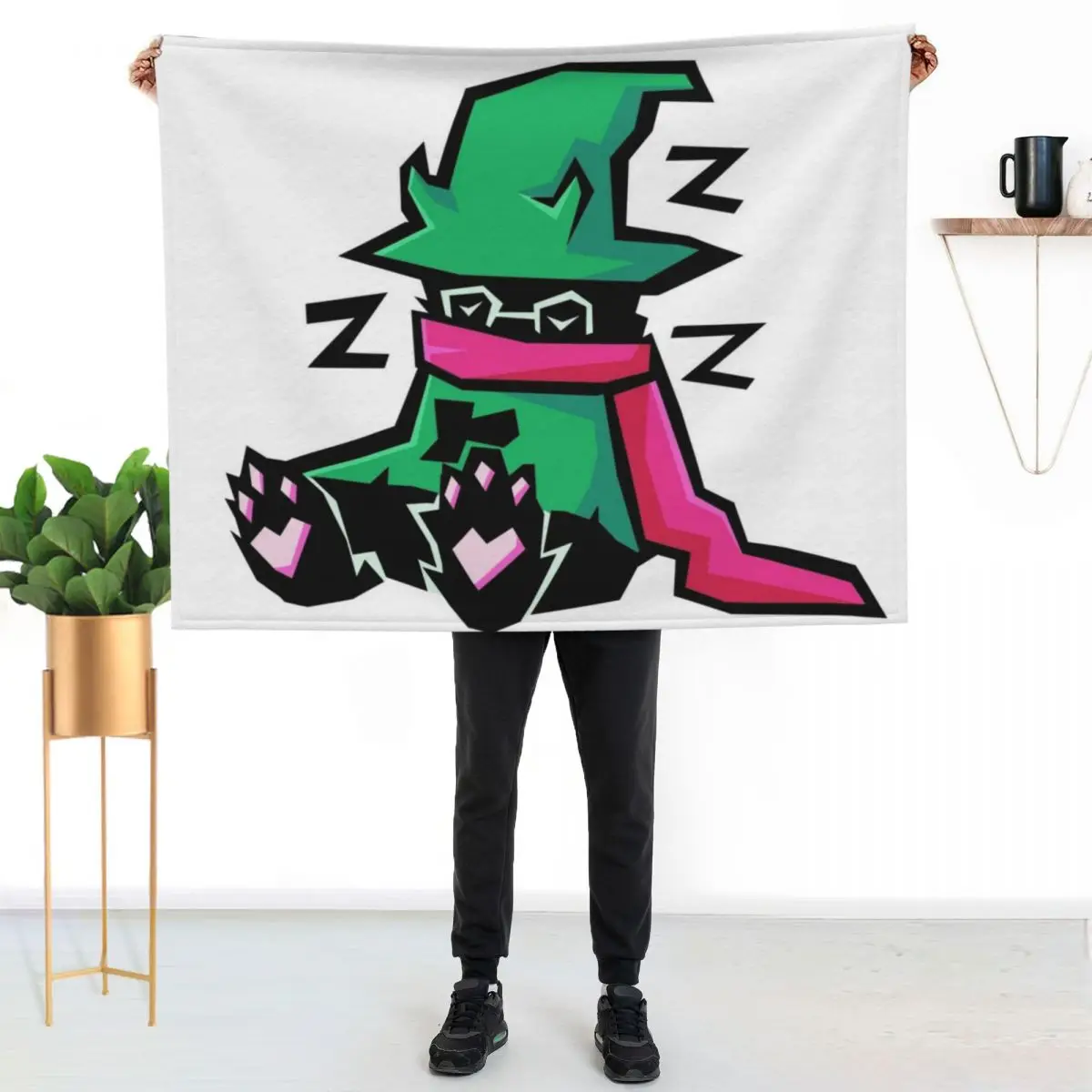 sleepy ralsei Throw Blanket couch cozy soft plush fuzzy picnic outdoor blanket