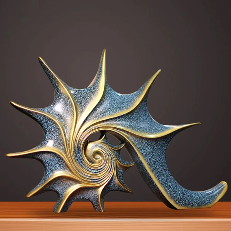 Creative Conch Statue Ornament Resin Sea Snail Figurines Living Room Office Desktop Decoration Miniatures Bookshelf Sculptures