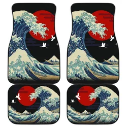 Kanagawa Big Wave Car Mats Car Universal Anime Custom Mats 4-Piece Set Car Accessories Car Floor Mats