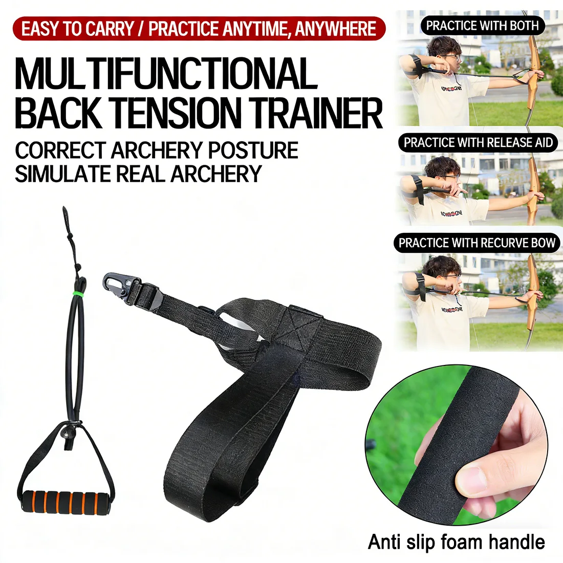 Bow and Arrow Pulling Trainer Bow Opening Pulling Simulator Competitive Reverse Curve Compound Bow Pose Practice Arm Strength