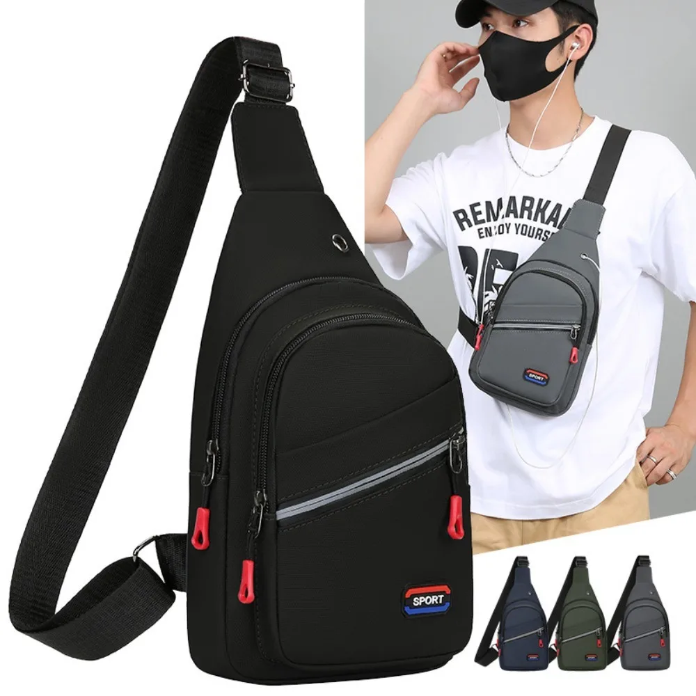 

Large Capacity Male Chest Bag Waterproof Crossbody Bag Mobile Phone Bag Multifunctional Korean Style Sports Chest Bag Travel