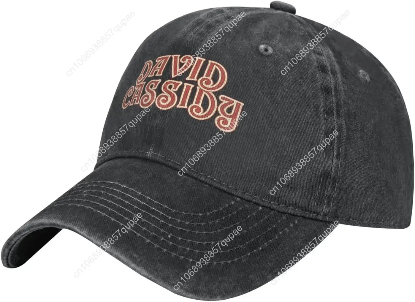 

David Cassidy Logo Hat Cap Distressed Denim Vintage Washed Trucker Hat Men Women Classic Adjustable Black