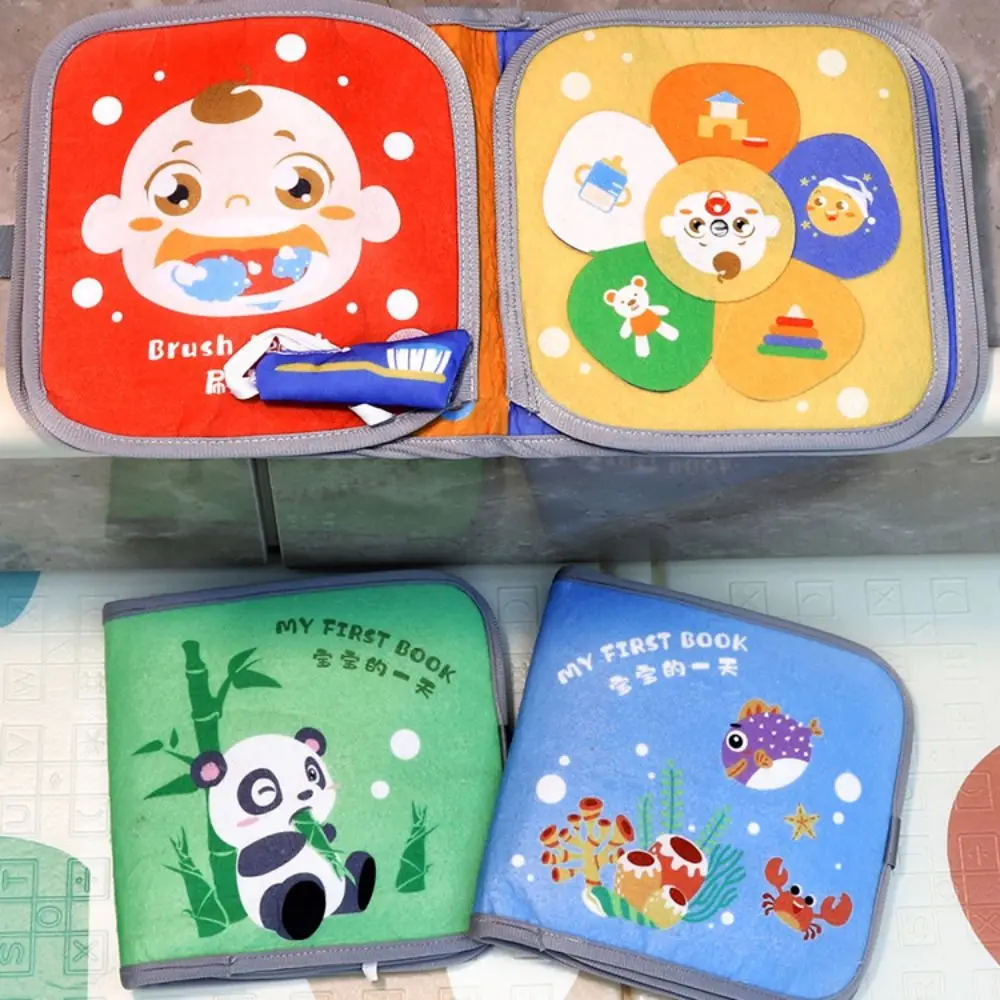 

Felt Cloth Puzzle Felt Book 3D Educational Montessori Felt Cloth Book Cartoon Stereoscopic Early Learning Educational Book