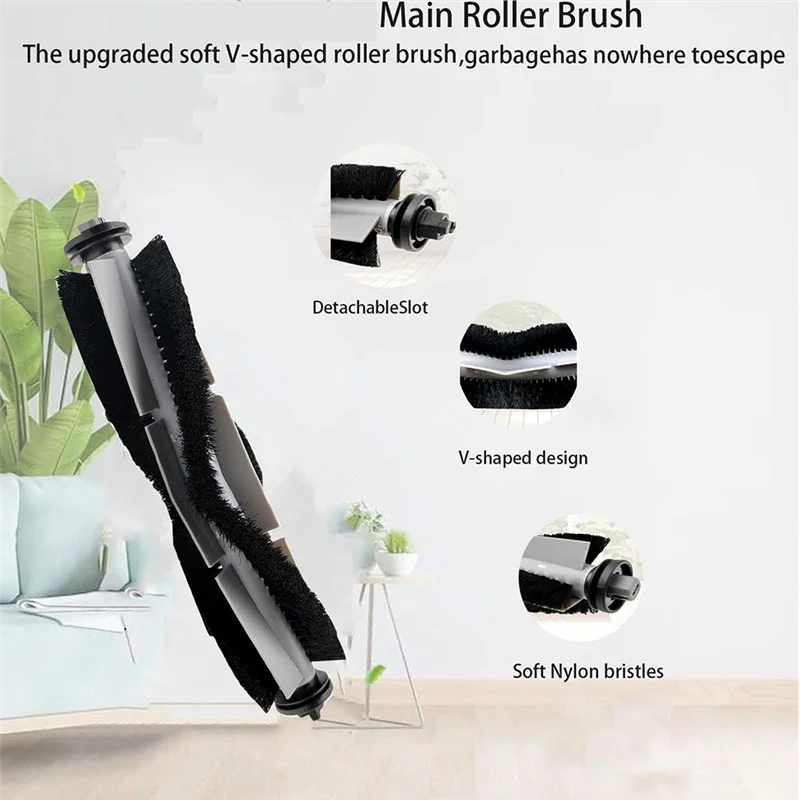 ABVI-Fit For AIRROBO T20+ Robot Vacuum Parts Accessories Main Brush Hepa Filter Dust Bag Mop Washcloth