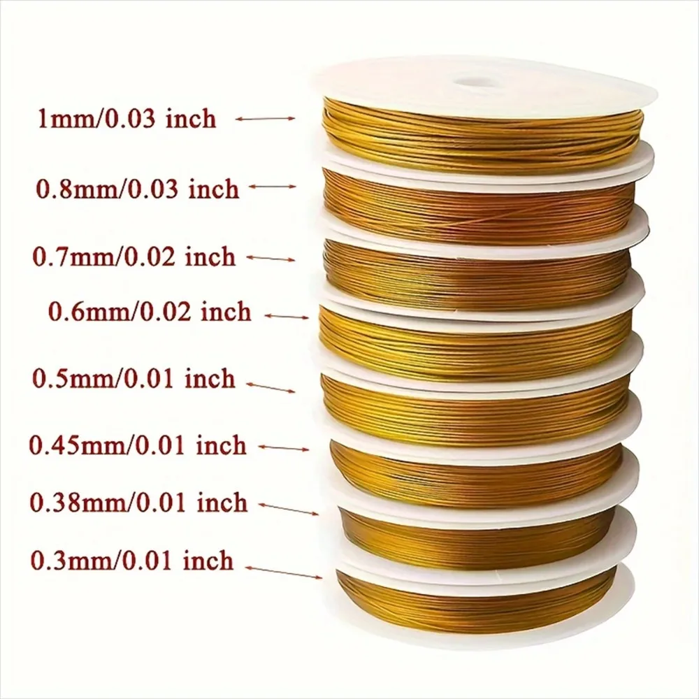 1 Roll/lots Golden Resistant Strong Line Alloy Wire Tiger Tail Beading Wire for Jewelry Making Finding Bracelets Wholesale