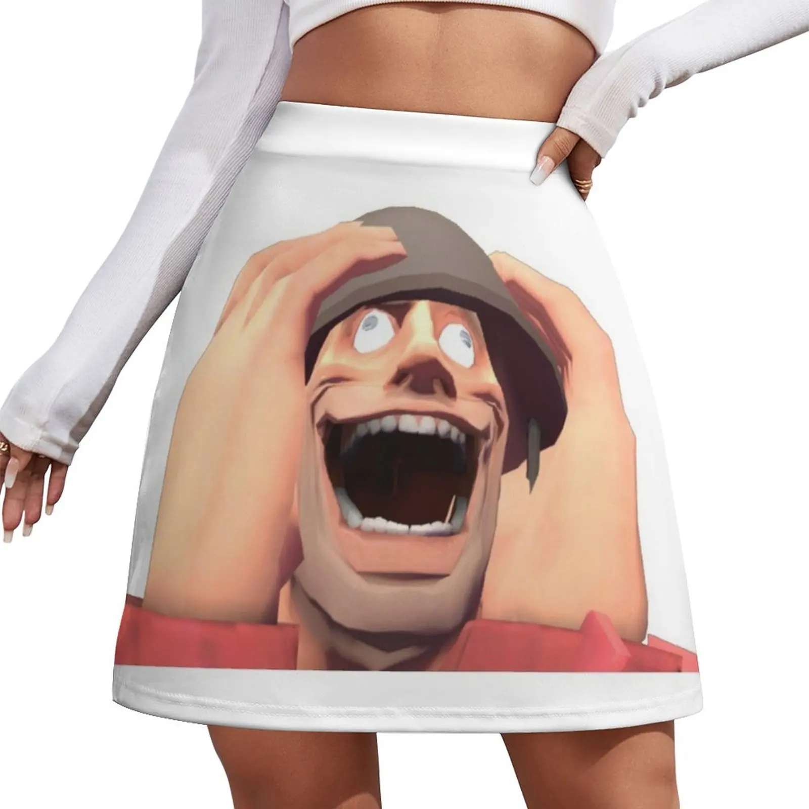 

Team Fortress 2 TF2 Soldier Gmod Face Crazy Funny Meme RED Mini Skirt girls skirt kpop korean style women clothing
