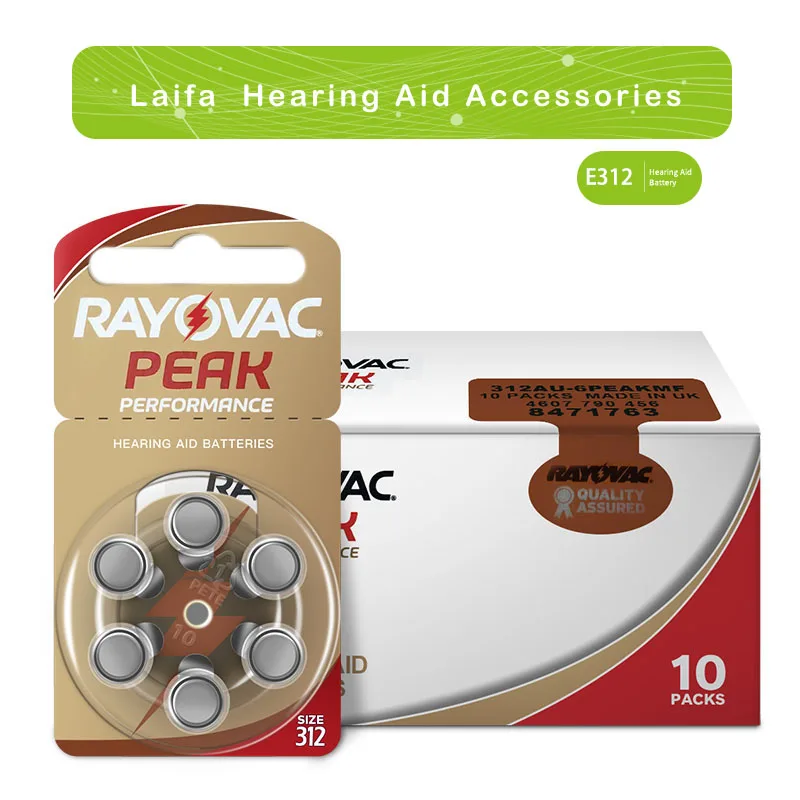 Rayovac peak 60pcs zink luft hörgeräte batterien a312 312a za312 312 pr41 s312 für itc ric hörgerät schall verstärker drops hip