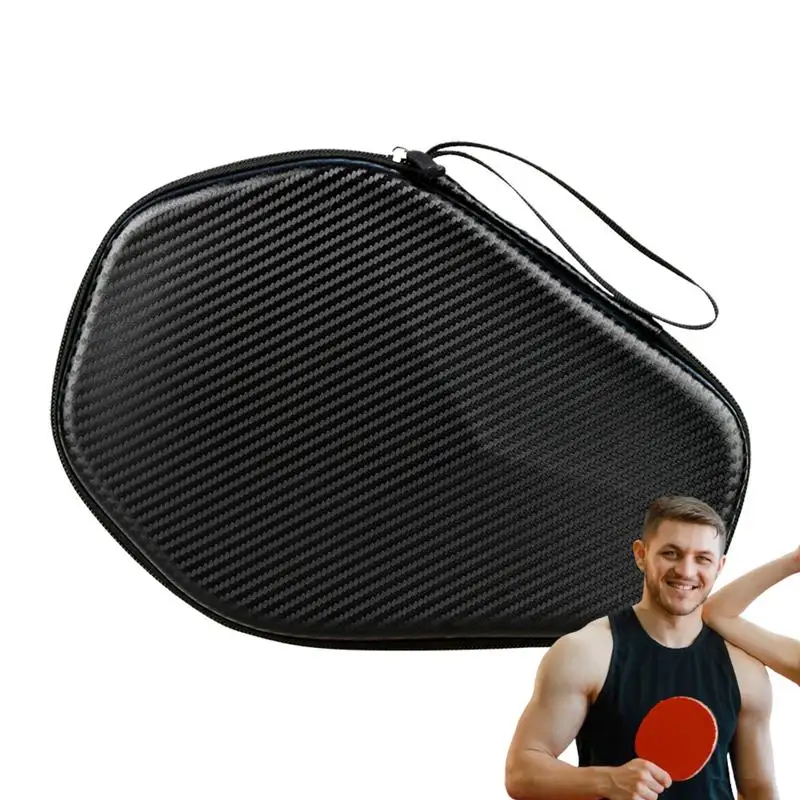 Ping Pong Paddle Case Hexagonal Table Tennis Paddle Storage Bag Double Net Bag Isolation Storage Pocket Organizer For Table