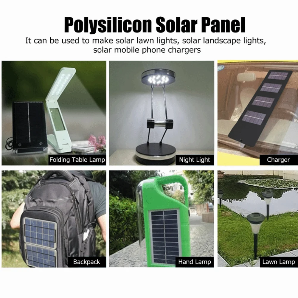5Pcs Module Kit DC5V Solar Panel with 30cm/11.8in Wire 60x90mm Solar Panel Module 150mA Polysilicon Solar Panel Outdoor Charging