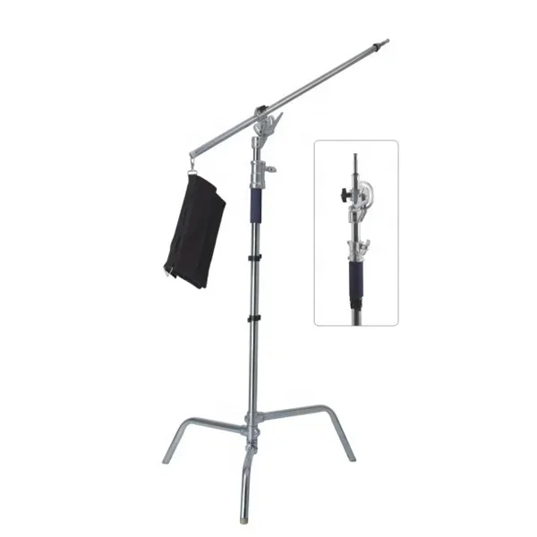 Photographic Equipment Heavy Duty Light Stand Magic Leg Stainless Steel C Stand 3M Floor Lamp Standing Modern with Arm Crossbar