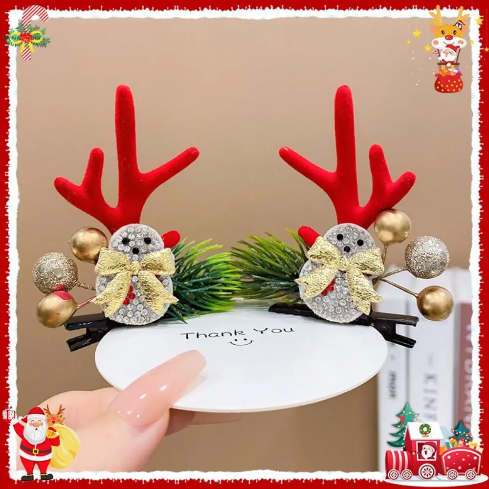 Unique Merry Christmas Decor Christmas Hairpin Bowknot Santa Claus Christmas Hat Headabnd Sequin Snowflake Hair Clip Children's
