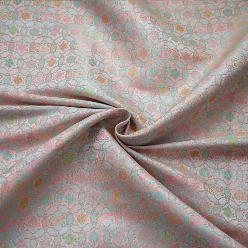 

Classical pink imitation Song brocade coat vest dress jacquard fabric new Chinese Hanfu yarn-dyed curtain