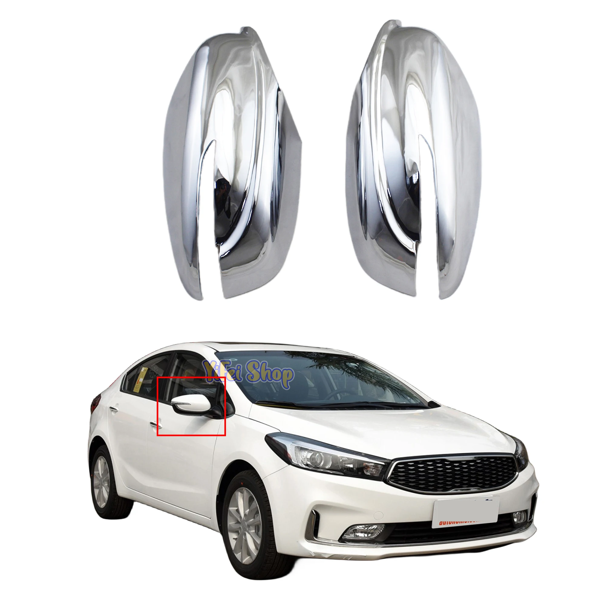 

Chrome Plated Rearview Car Accessories Door Mirror Cover Trim Paste Style For kia Picant K3 Cerato Forte 2013 2014 2016 2017