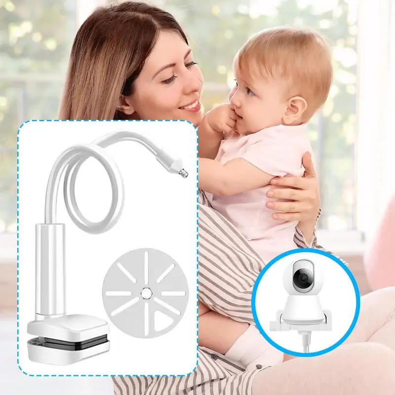 Soporte para Monitor de bebé, soporte para cuna, soporte de brazo largo, abrazadera de Clip Flexible para cuna de guardería, estante de cocina y baño