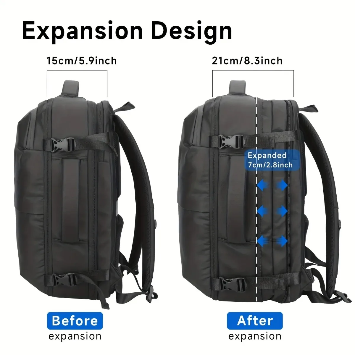 

Одобренный авиакомпаниями расширяемый вакуумный дорожный рюкзак с бесплатным насосом для компрессии, подходит для ноутбука 17 дюймов.