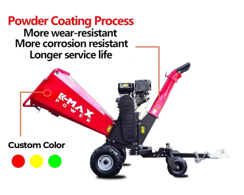 CE EPA Certified 15HP Professional Mini Drum Wood Chipper Shredder Branch Crusher for Home Garden Commercial Use