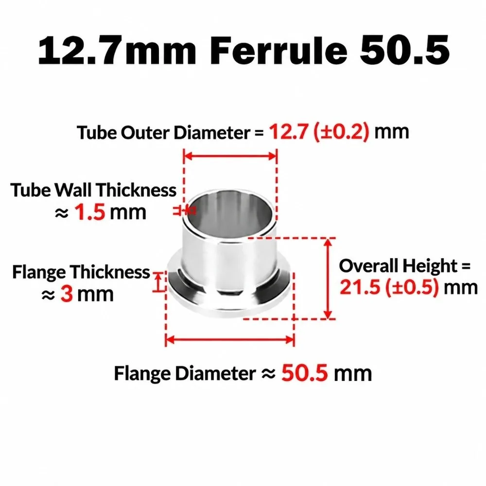SS304 Stainless Steel Sanitary Clamp Joint 12.7-114mm 0.5