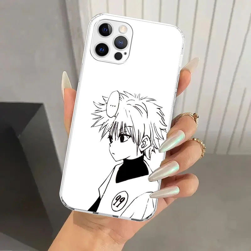Black White Hunter HXH Phone Case for Iphone 16 15 14 13 12 Mini 11 Pro Max 16E X XS XR 7 Plus 8 SE 2020 Soft Funda Print Shell view 2