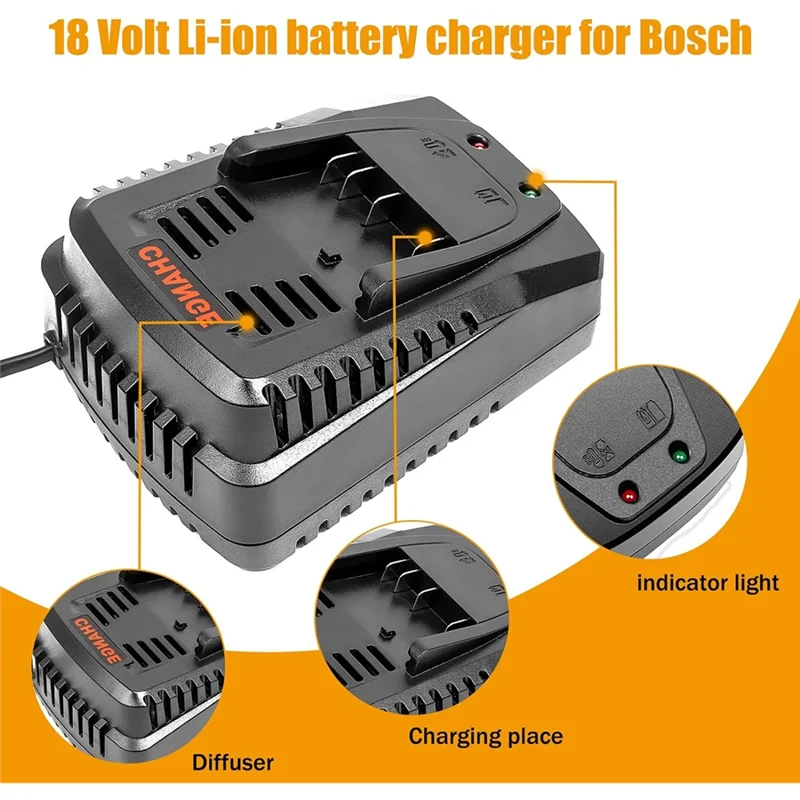 

B37B-Battery Charger For 18V 14.4V Tool Batterys Charging BAT609 BAT609G BAT618 BAT618G AL1860CV 1814 2A Current