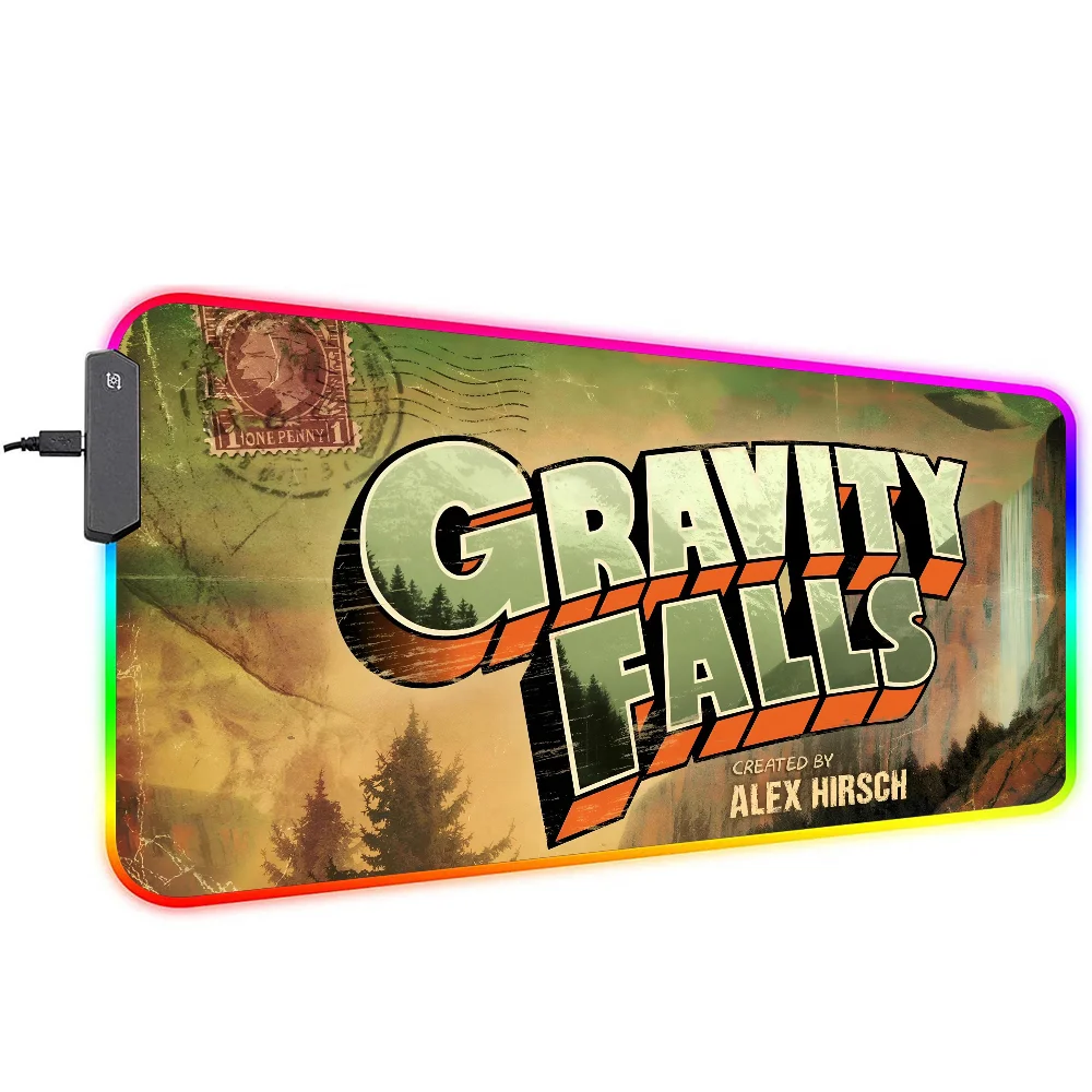 Anime  G-Gravity F-Falls  Mousepad XXL RGB Gaming Mouse Pads HD Black Gamer Accessories Large LED